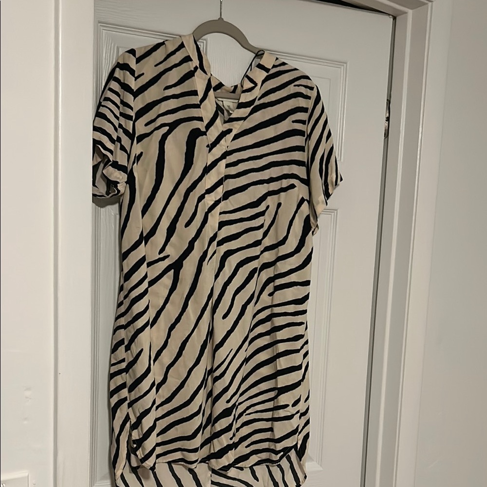 Zebra Print Short Sleeve Dress